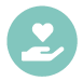 Icon of hand holding a heart